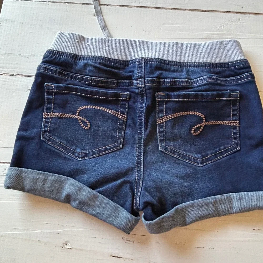 Justice Girls Denim Shorts Bundle Size 12/12Slim Embroidered /Distressed 4Pack